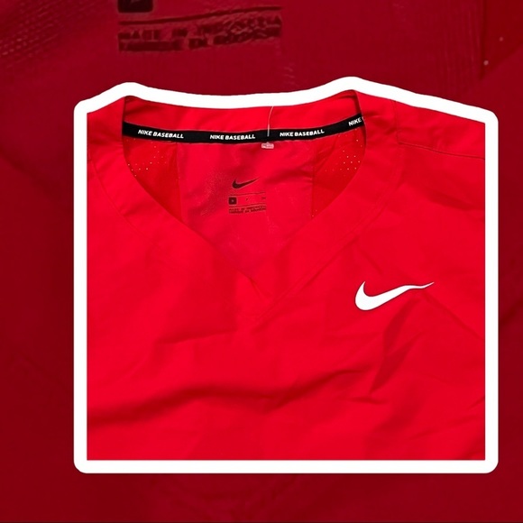 (S) Nike Red Hot Baseball Jacket Short Sleeve NWT - Picture 8 of 9
